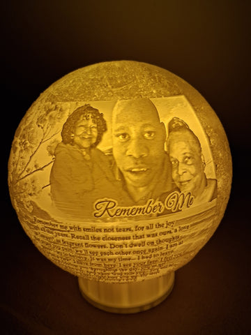 3D Memorial Moon Globe